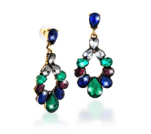 Oval Champagne and Cognac Peacock Crystal Earrings – Maestro Hennessy ®