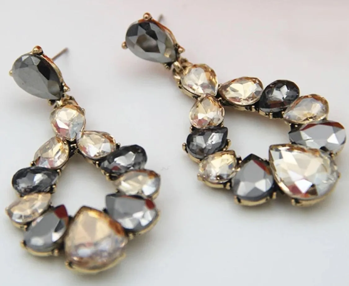 Oval Champagne and Cognac Peacock Crystal Earrings – Maestro Hennessy ®