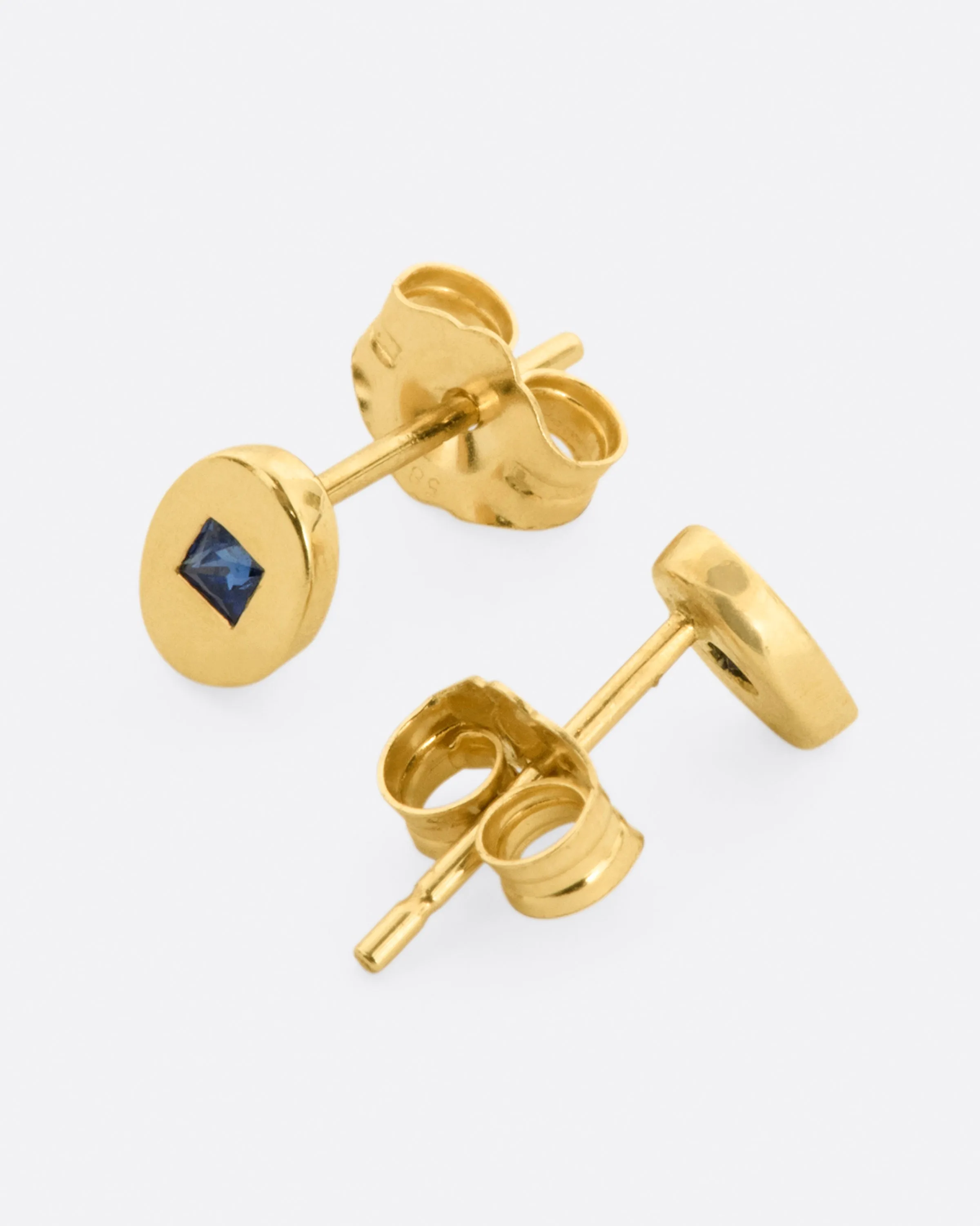 Oval Stud Blue Sapphire Earrings