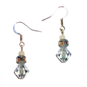 Pale Blue Faceted Bead Earrings
