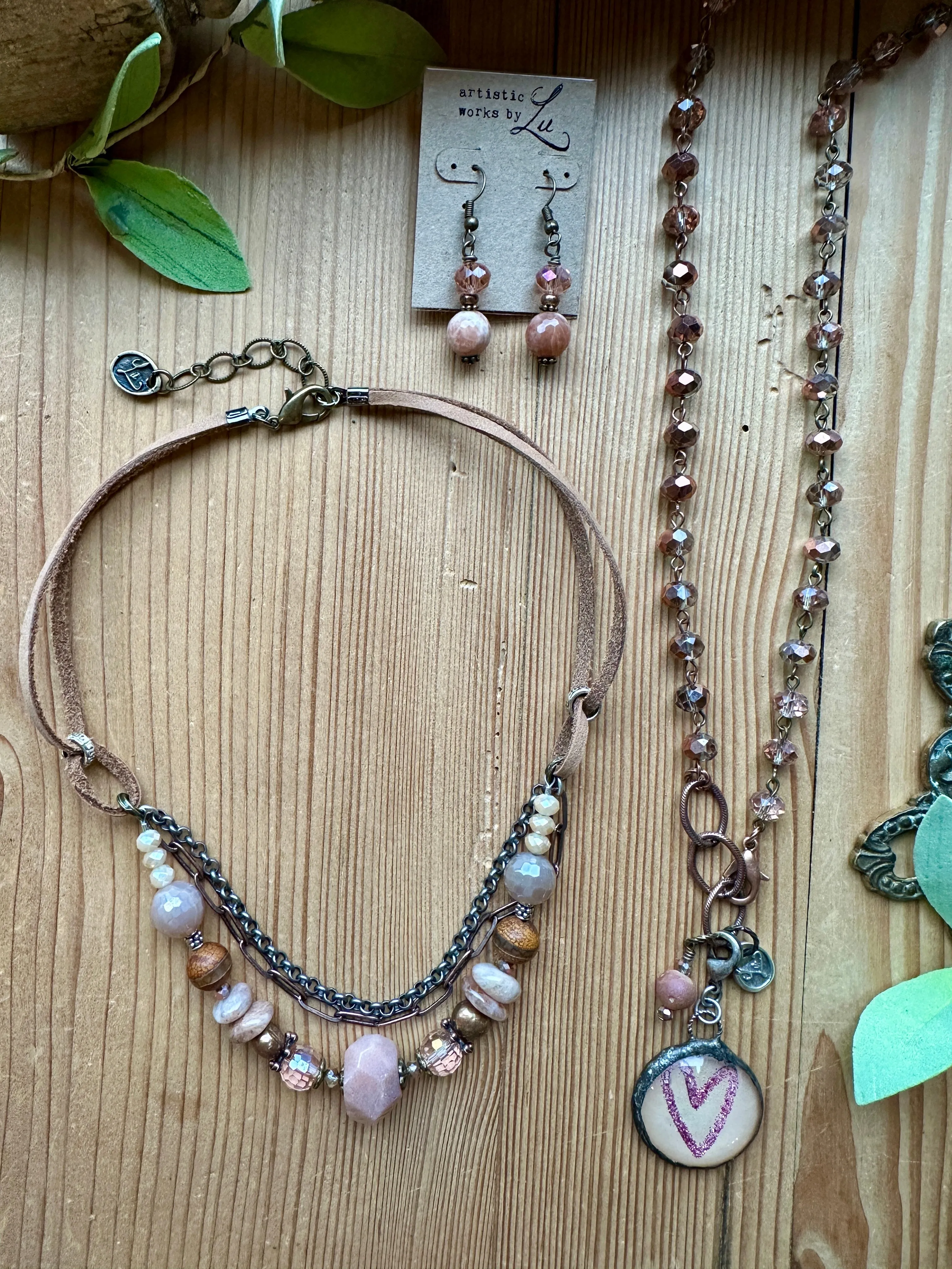 Pale Dogwood Pink Agate Earrings