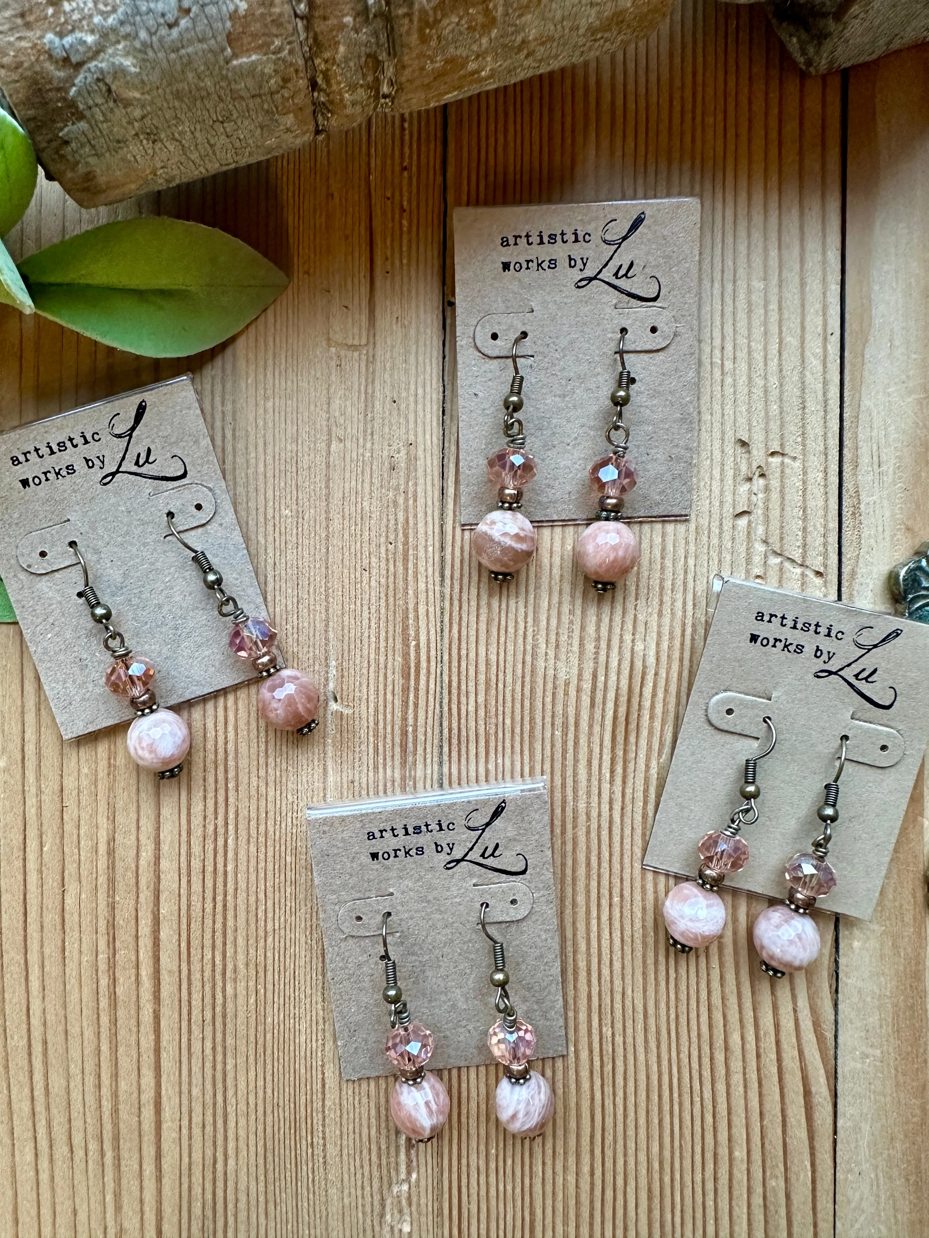 Pale Dogwood Pink Agate Earrings