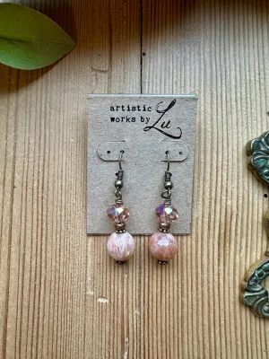 Pale Dogwood Pink Agate Earrings