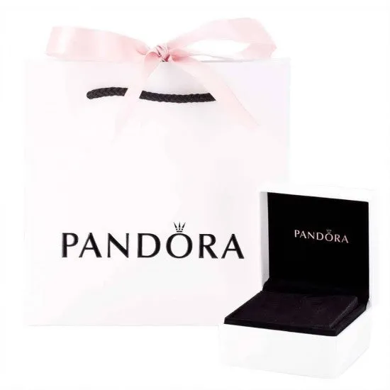 Pandora Snake Chain Pattern Silver Hoop Earrings