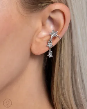 Paparazzi Stellar Surge - White Earrings (Ear Cuff)