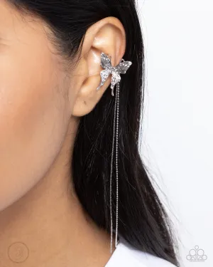 Paparazzi Take Flight - Silver Earrings (Ear Cuff)