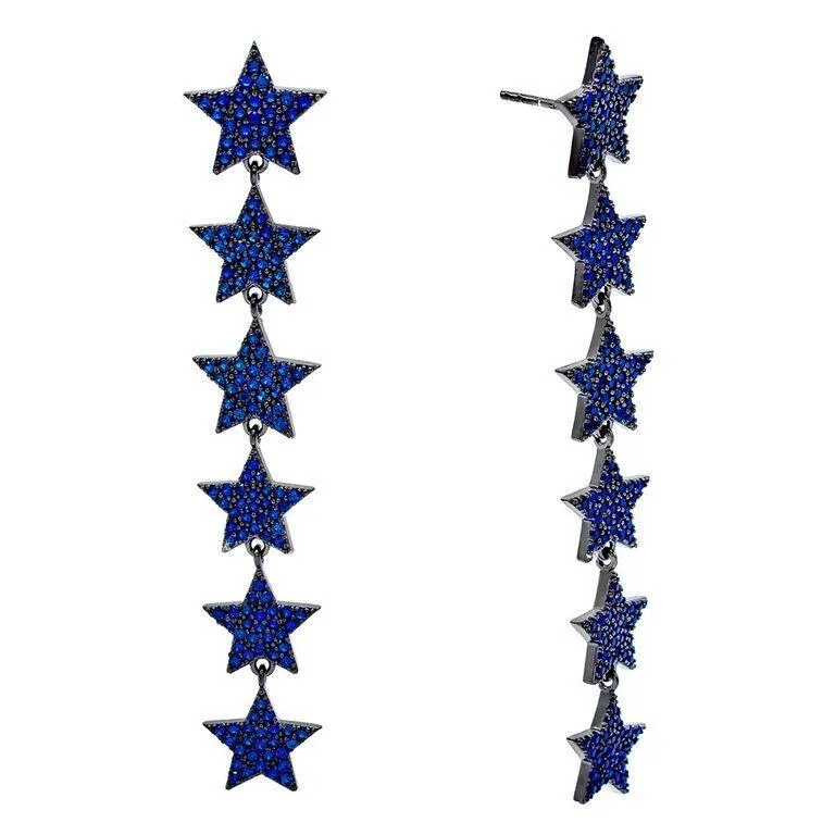 Pavé Star Drop Stud Earring