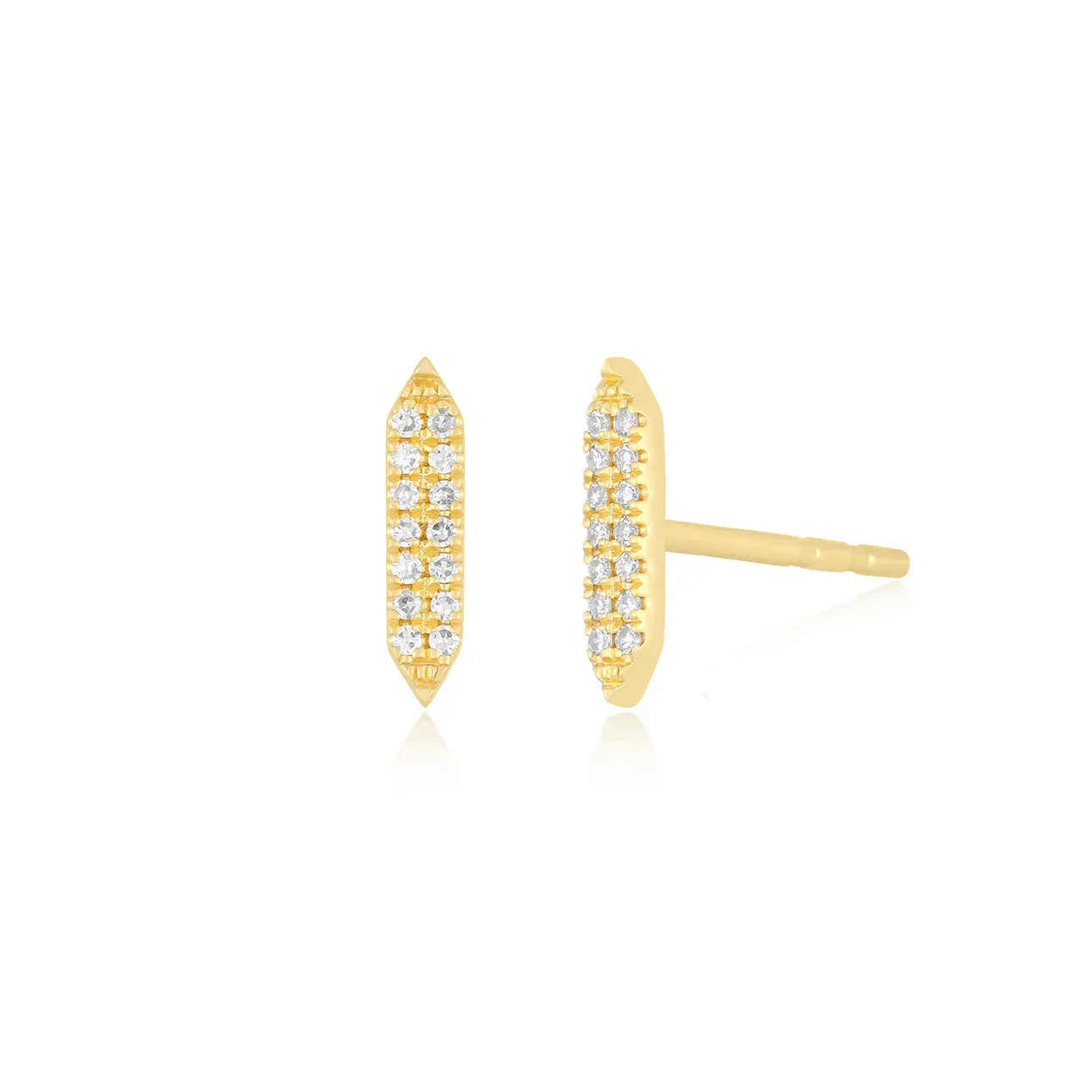 Pave Diamond On Point Stud Earrings