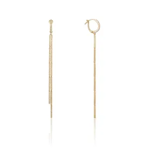 Pave Diamond Stick Drop Earrings