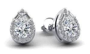 Pear Shape Diamond Dreams Stud Diamond Earrings with 0.87 ct.(finished)