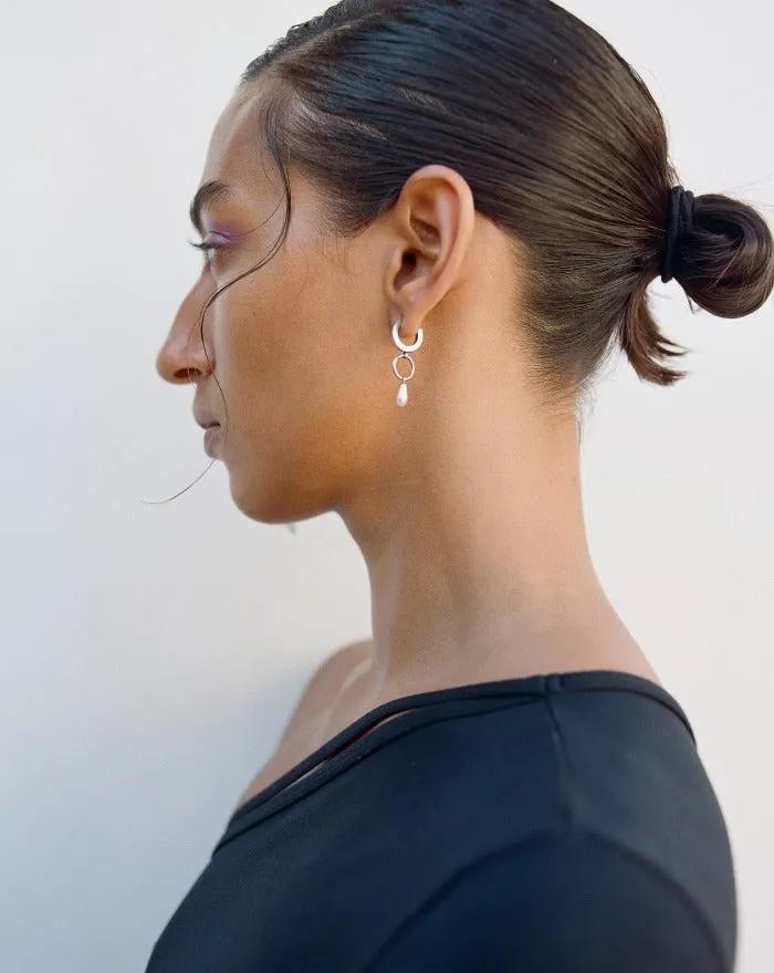 Pearl on Hoop Steel Mini Drop