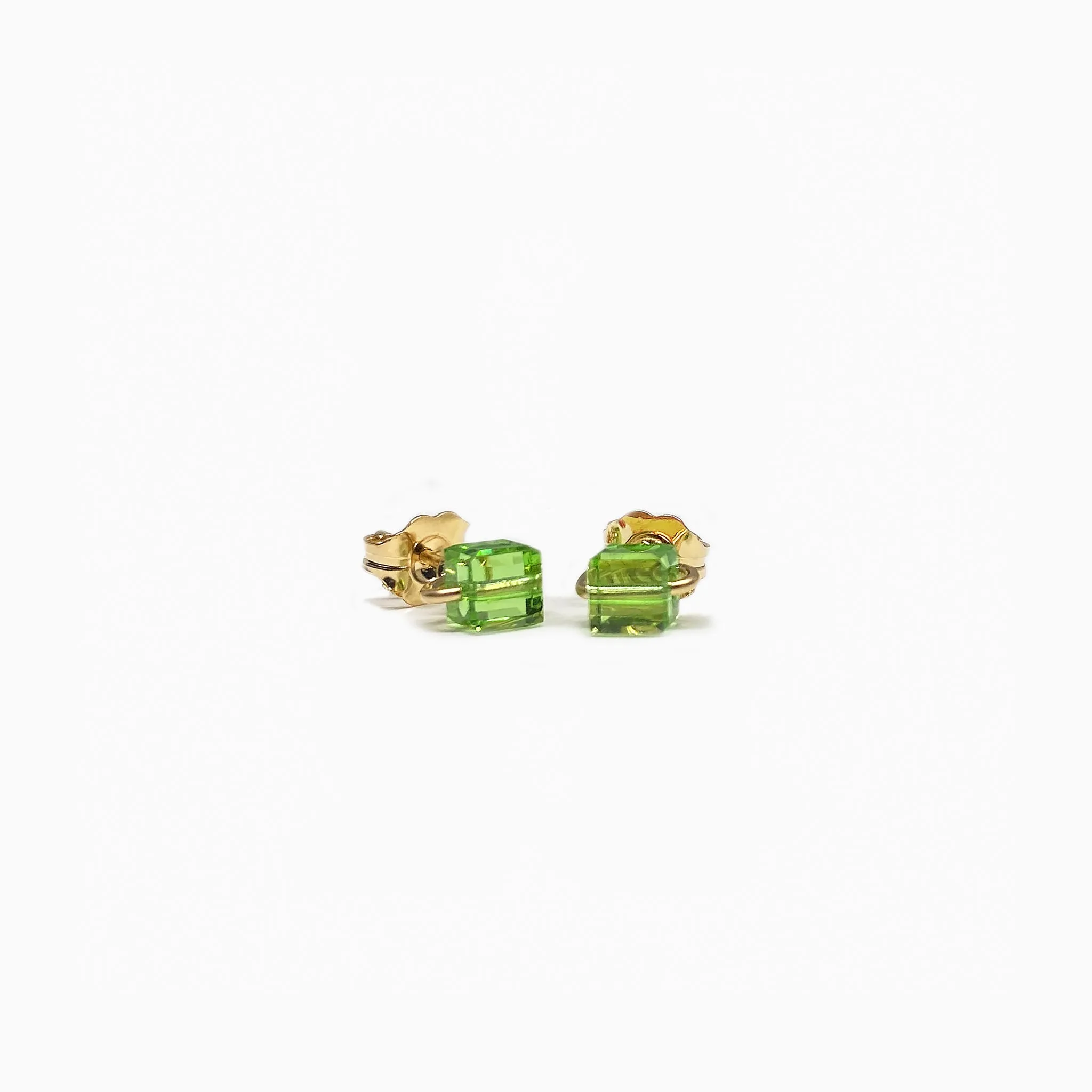 PERIDOT CUBE EARRINGS