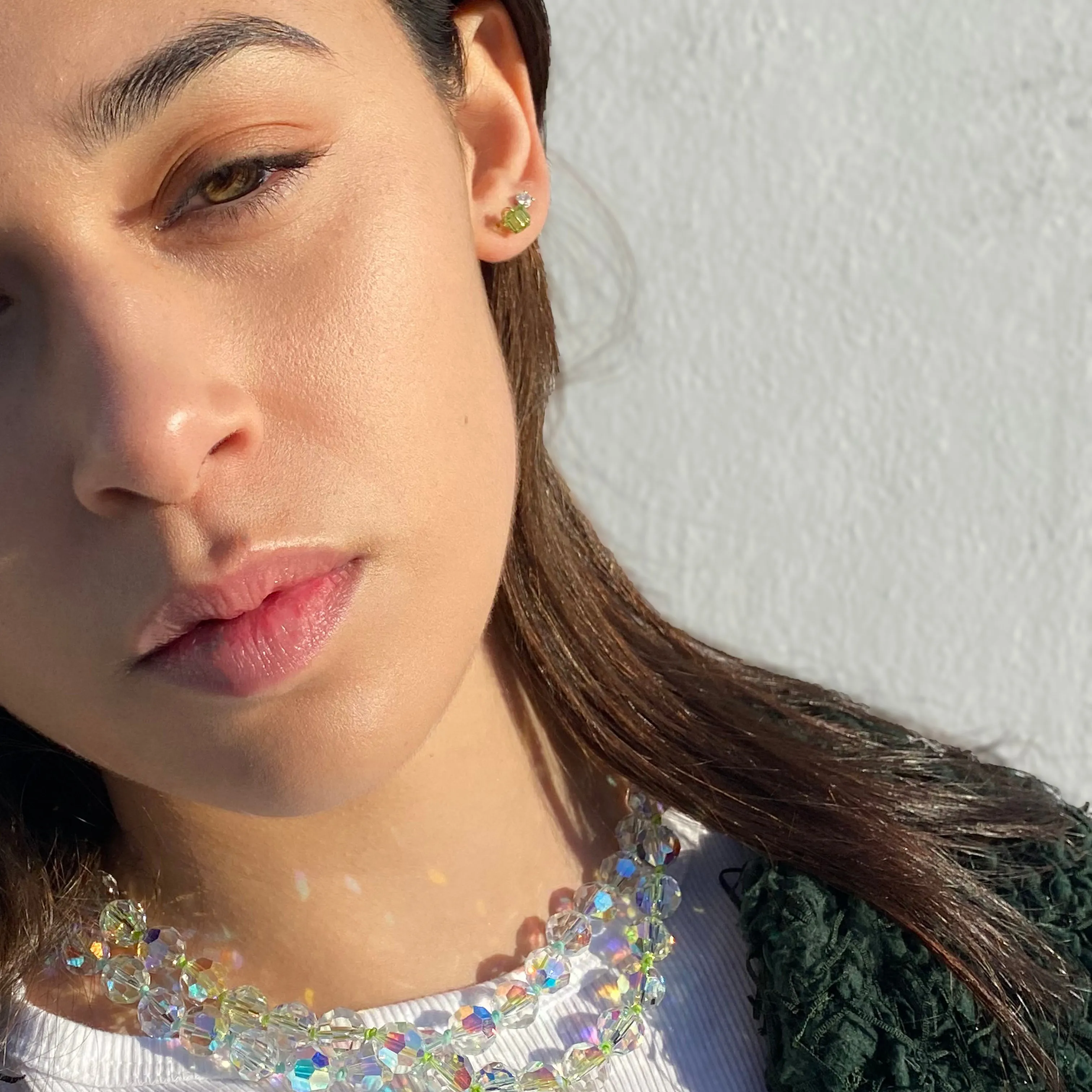 PERIDOT CUBE EARRINGS