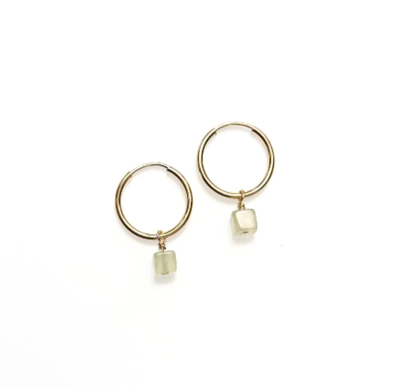 Petite serpentine hoops (14K gold-filled, tarnish resistant, barrel or cube)