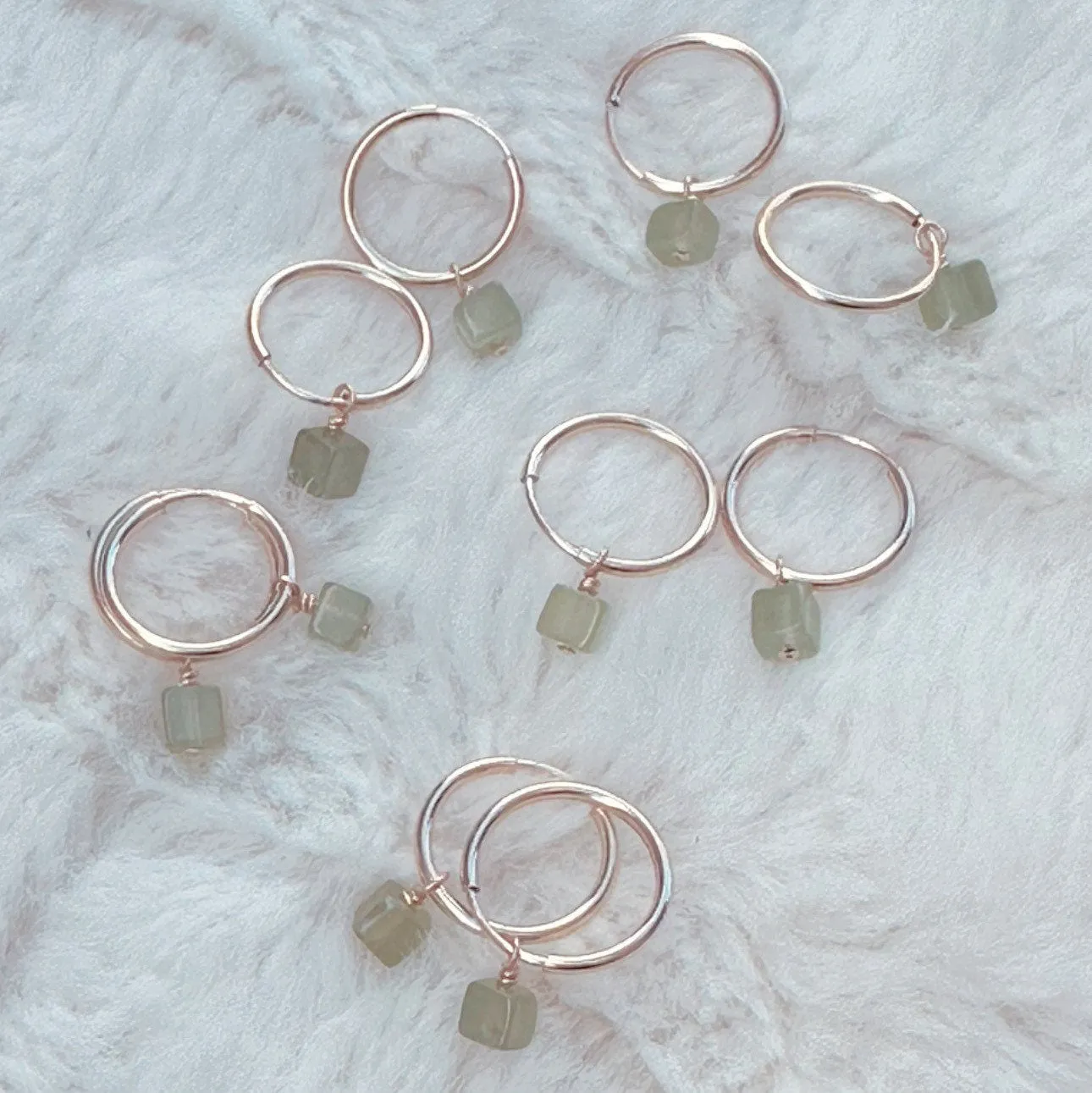 Petite serpentine hoops (14K gold-filled, tarnish resistant, barrel or cube)