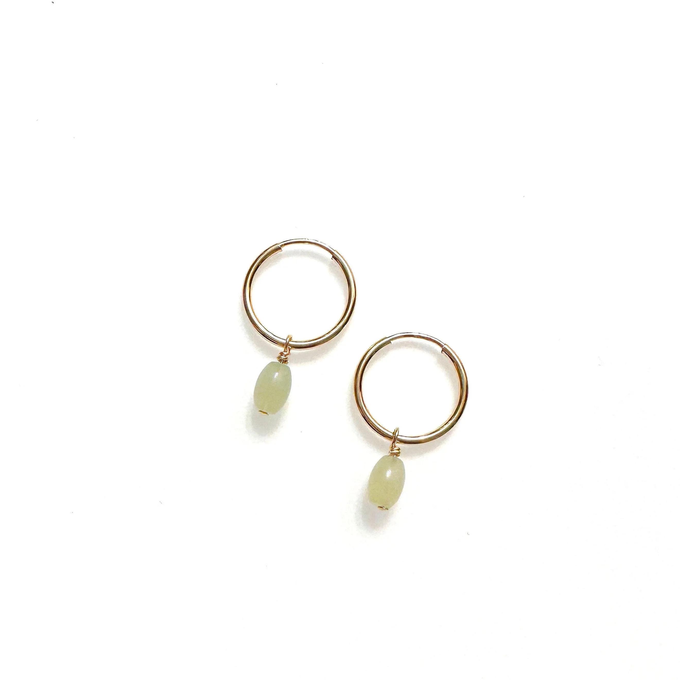 Petite serpentine hoops (14K gold-filled, tarnish resistant, barrel or cube)