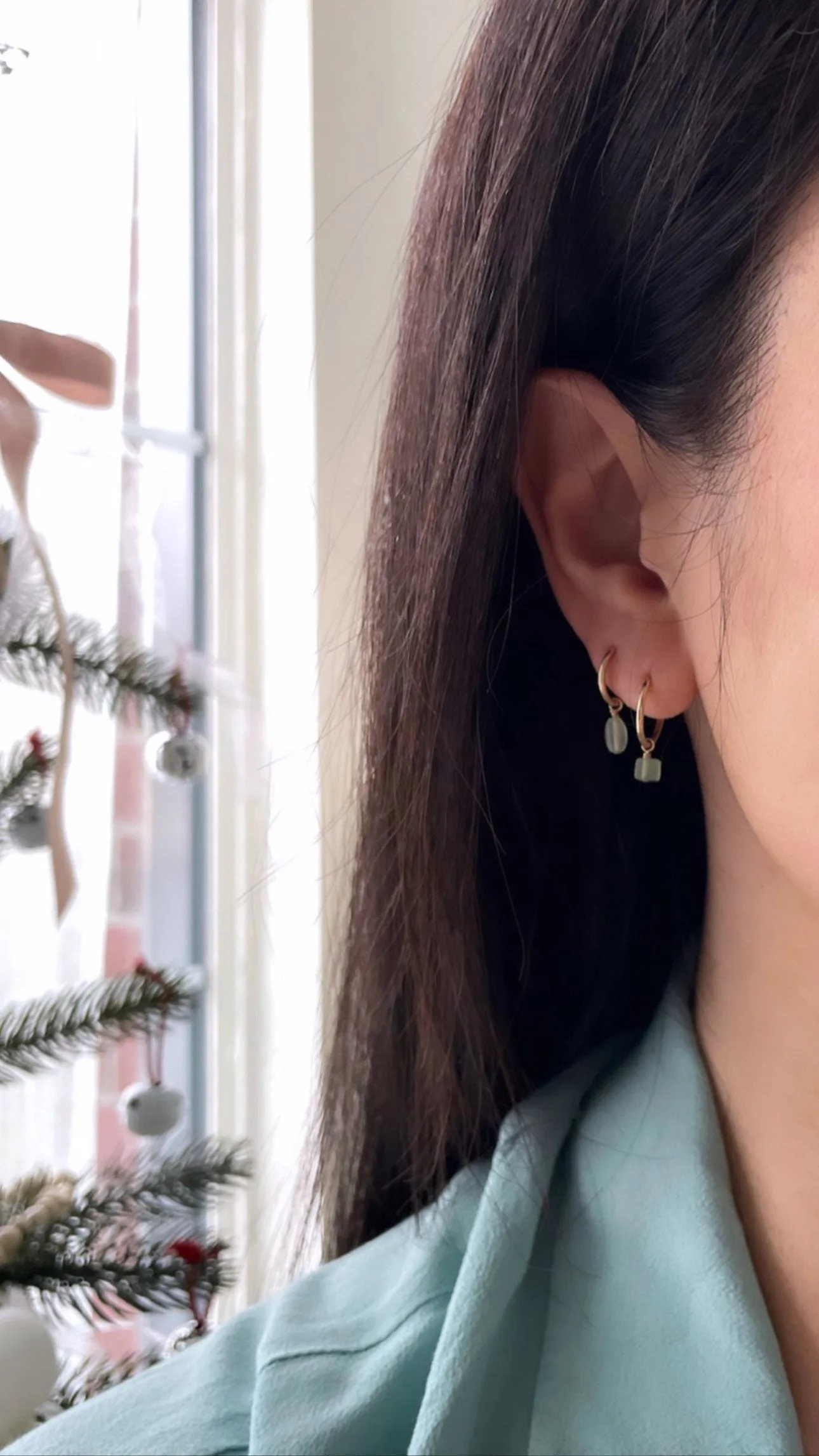 Petite serpentine hoops (14K gold-filled, tarnish resistant, barrel or cube)
