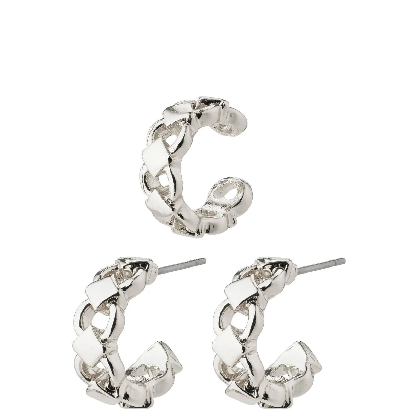 Pilgrim Desiree Silver Hoop Earrings & Cuff