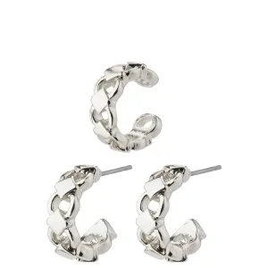 Pilgrim Desiree Silver Hoop Earrings & Cuff