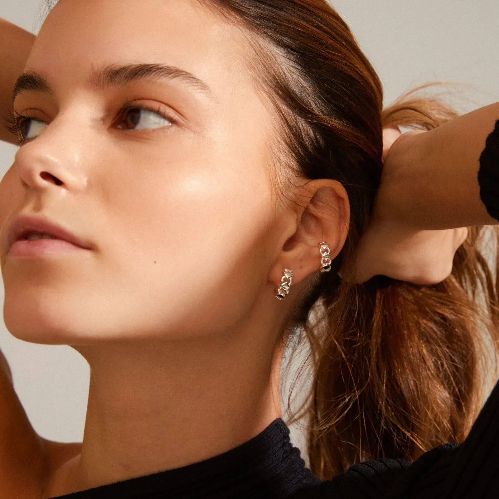 Pilgrim Desiree Silver Hoop Earrings & Cuff