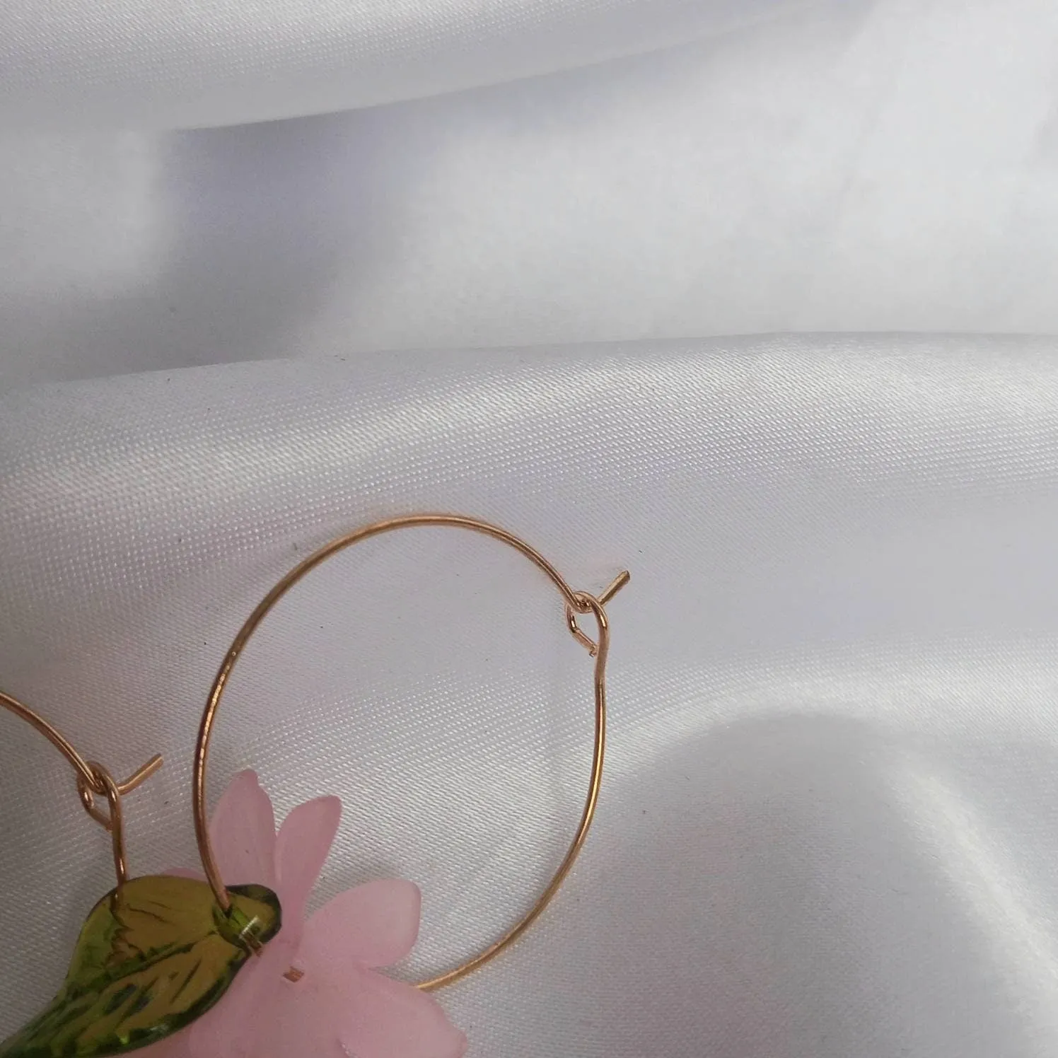 Pink Flower Gold Hoop Earrings - Lightweight Hoop Earrings Flower Earrings,Hoop Earrings In The UK,Cute Earrings,Flower Jewellery In The UK