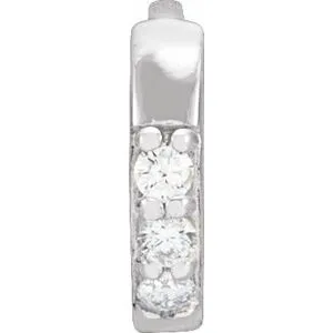 Platinum .03 CT Natural Diamond Single 8 mm Huggie Earring