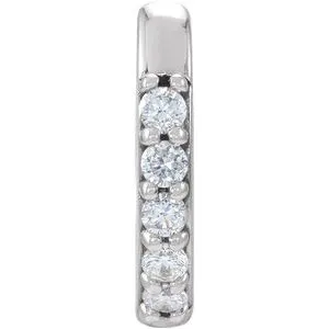 Platinum .04 CT Natural Diamond Single 10 mm Huggie Earring