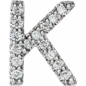 Platinum .05 CTW Natural Diamond Initial K Earring