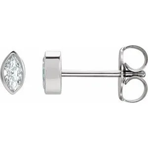 Platinum .06 CTW Natural Diamond Solitaire Bezel-Set Earrings