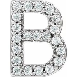 Platinum .08 CTW Natural Diamond Initial B Earring
