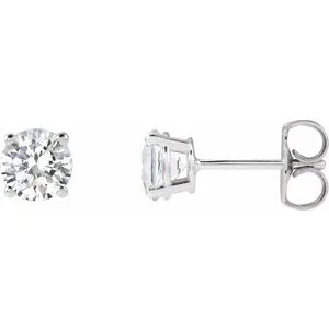 Platinum 1 CTW Natural Diamond Stud Earrings