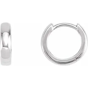 Platinum 11.5 mm Hinged Hoop Earrings