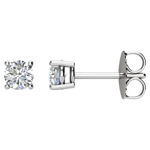 Platinum 1/2 CTW Diamond Platinum Friction Post Stud Earrings