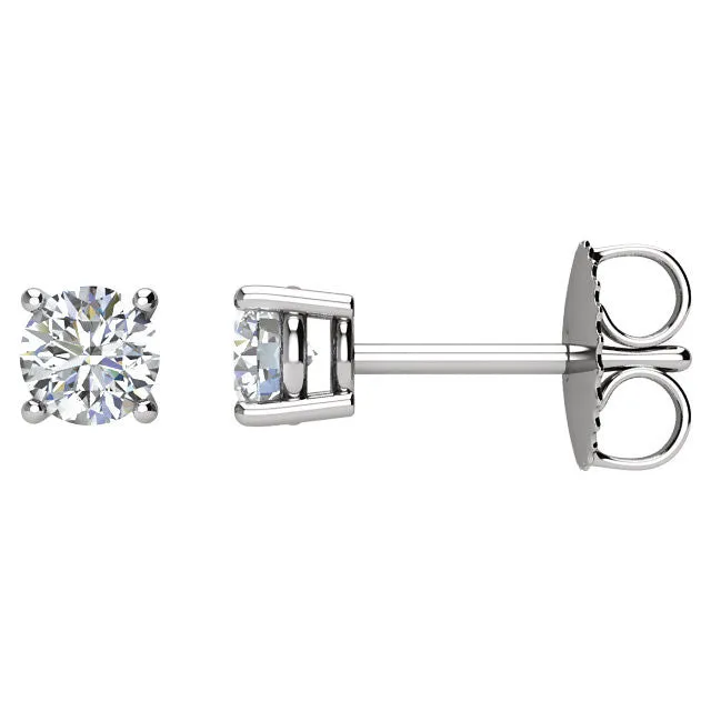 Platinum 1/2 CTW Diamond Platinum Friction Post Stud Earrings