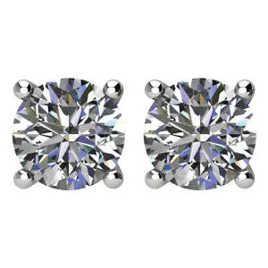 Platinum 1/2 CTW Diamond Platinum Friction Post Stud Earrings