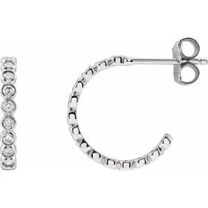 Platinum 1/3 CTW Natural Diamond Hoop Earrings