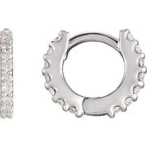 Platinum 1/4 CTW Natural Diamond 10.32 mm Hoop Earrings