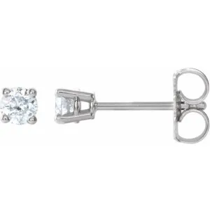 Platinum 1/4 CTW Natural Diamond Stud Earrings