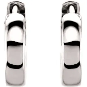 Platinum 14mm Hinged Hoop Earrings