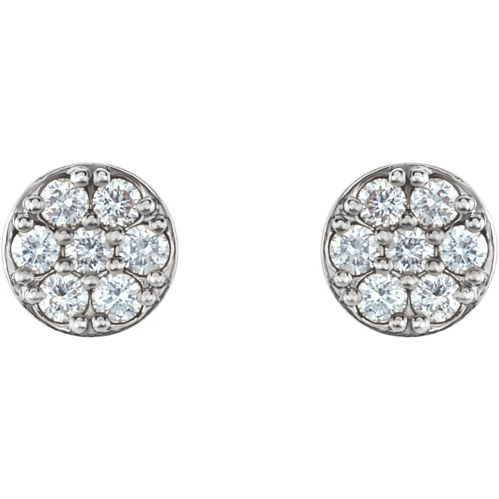 Platinum 3/8 CTW Diamond Cluster Earrings