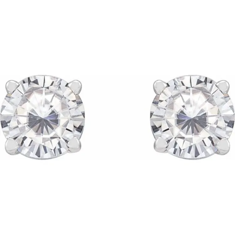 Platinum 5 mm Stuller Lab-Grown Moissanite Stud Earrings