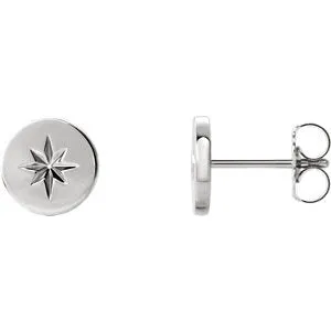 Platinum 7.8 mm Starburst Earrings