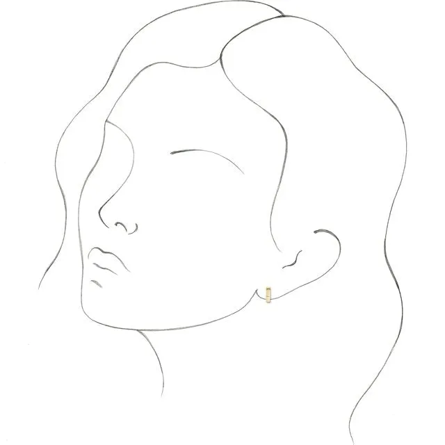 Platinum 9.5 mm Huggie Earring