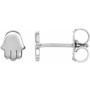Platinum Hamsa Earrings