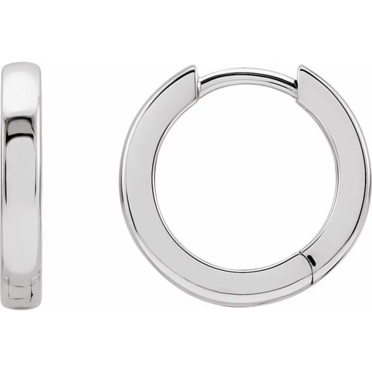 Platinum Hinged 12 mm Hoop Earrings