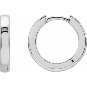 Platinum Hinged 12 mm Hoop Earrings