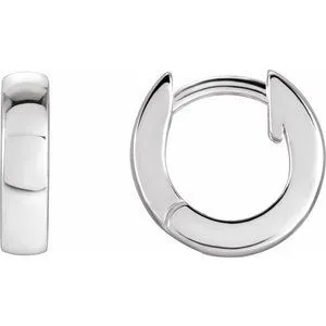 Platinum Hinged 9.5 mm Hoop Earrings