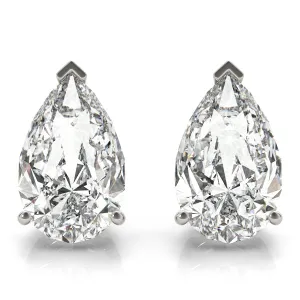 Platinum Moissanite Solitaire Empire Moissanite Stud Earrings