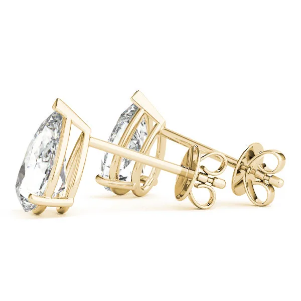 Platinum Moissanite Solitaire Empire Moissanite Stud Earrings