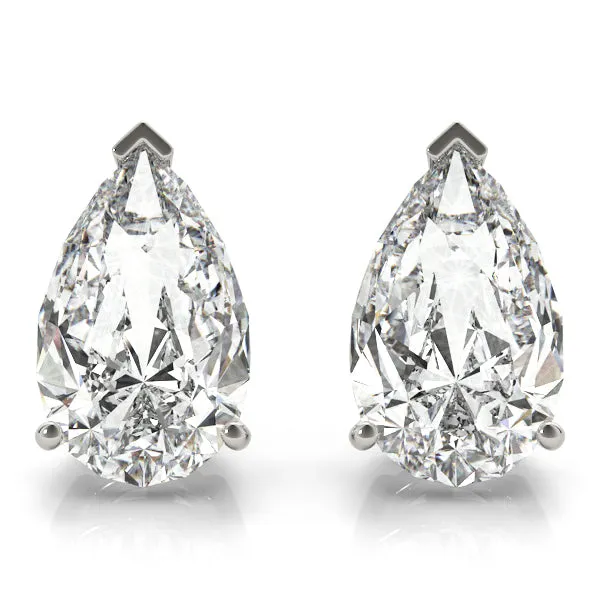 Platinum Moissanite Solitaire Empire Moissanite Stud Earrings
